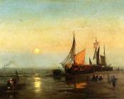 Moonlit Fishing Scene - 赫尔曼·赫尔佐格